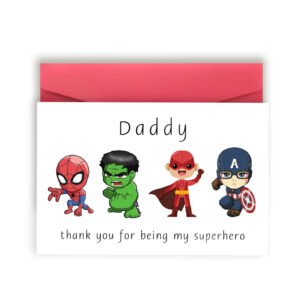 Cute Thank You Card for Daddy, Hilarious Father's Day Card for Dad, Lovely Dad Birthday Gifts from Son Daughter Children, Happy Birthday Card for Papa