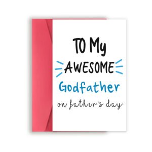 Funny Father’s Day Card Gift for Godfather, Awesome Godfather Fathers Day Card, Happy Godfather Card Gifts from Godchildren