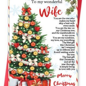 Romantic Christmas Card for Wife from Husband, Sweet Wife Christmas Card Gifts for Women Her