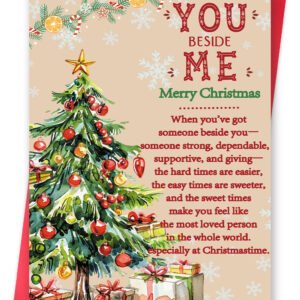 Merry Christmas Card for Husband Wife Boyfriend Girlfriend, Romantic Christmas Gifts for Him Her, Happy Xmas Holiday Card for Women Men