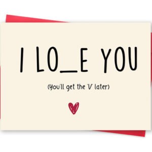 Romantic Valentine's Day Card for Him Her, Sweet Weeding Anniversary Card for Couple, Lovely Birthday Gift Card for GF BF, Funny I Love You Card