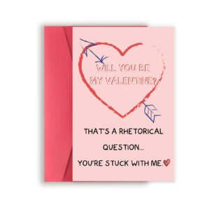 Funny Valentines Day Card for Wife Husband, Romantic Valentine's Day Gift for Him Her, Unique Question Valentines Card, Will You Be My Valentine
