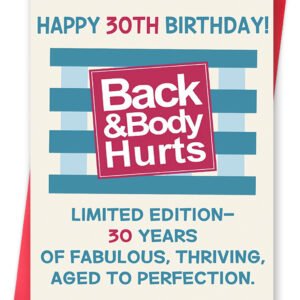 Funny 30th Birthday Card Gifts for Women Men, Happy 30th Birthday Decorations for Him Her, Unique 30 Year Old Birthday Gifts for Wife