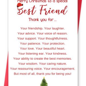 Funny Christmas Card for Best Friend, Happy Xmas Holiday Gift Idea for Bestie Sister, Merry Christmas to A Special Friend Card