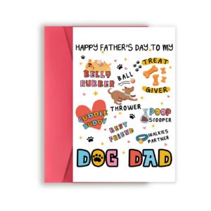 Funny Fathers Day Card for Dog Dad, Lovely Father's Day Card Gift from Doggy, Dog Dad Gifts for Men, Unique Daddy Cards for Pet Lover