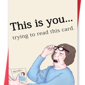 Happy Mother's Day Cards Gifts for Mom, Funny Birthday Card for Her Mom Wife Grandma, Humor Old Age Cards for Women, Bad Eyesight Card, This Is You Trying to Read This Card