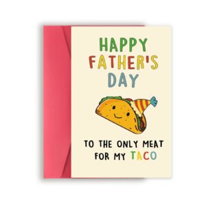 Lovely Taco Father's Day Card for Dad, Funny Fathers Day Gift for Husband from Wife, Romantic Fathers Day Card, Happy Father's Day Decorations