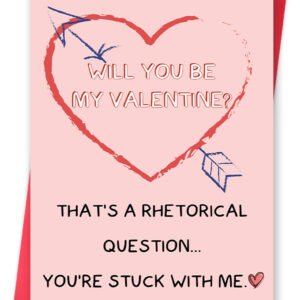 Funny Valentines Day Card for Wife Husband, Romantic Valentine's Day Gift for Him Her, Unique Question Valentines Card, Will You Be My Valentine