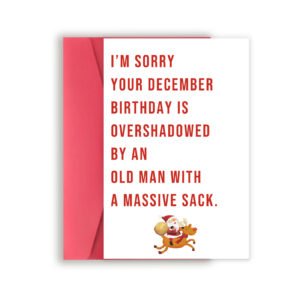Funny December Birthday Card for Women Men, Happy Xmas Holiday Birthday for Best Friends, Hilarious Christmas Birthday Card Gifts for Him Her
