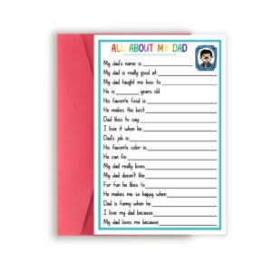 Lovely Fill In The Blanks Father's Day Card for Dad, Funny Father’s Day Gift from Daughter Son, Happy Birthday Cards Gifts for Dad, Gift for Daddy